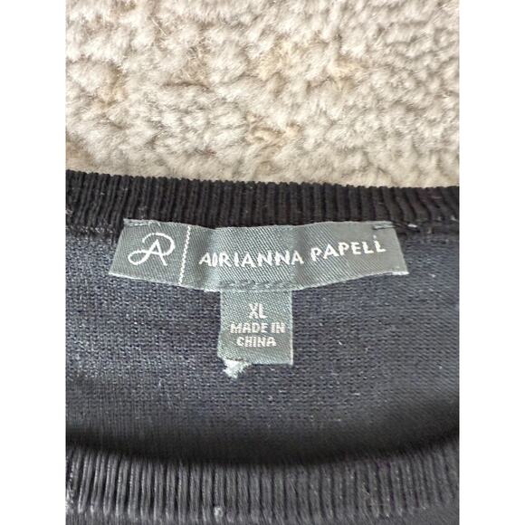 Arianna Papell Size XL Whimsigoth Witchy Textured Short Sleeve Top Black - Picture 5 of 8